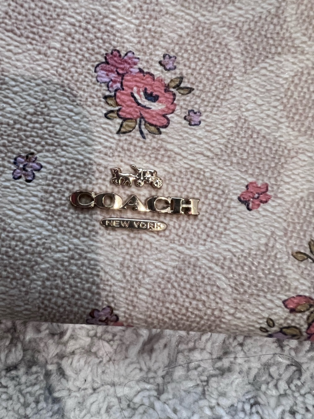 Coach Double Zip Wallet in Signature Canvas with a floral print. - Picture 3 of 8